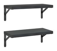 vidaXL Estantes de pared flotantes 2 uds acero inoxidable negro 50x23,5 cm