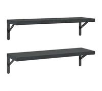 vidaXL Estantes de pared 2 uds Acero inoxidable negro 75x23,5 cm
