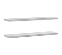 vidaXL Estantes de pared Estante flotante sin soportes Acero inoxidable plateado 100x23,5 cm 2 uds