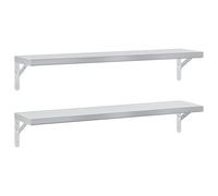 vidaXL Estantes de pared 2 uds acero inoxidable plateado 100x23,5 cm