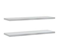 vidaXL Estantes de pared Estante flotante 2 uds sin soportes Acero inoxidable Plateado 100x30 cm