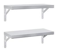 vidaXL Estantes de pared Estante flotante Acero inoxidable plateado 50x23,5 cm 2 uds