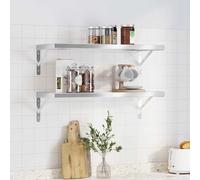 vidaXL Estantes de pared sin soportes acero inoxidable plateado 2 uds 75x30 cm