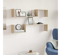 vidaXL Estantes de pared 2 uds madera de ingeniería roble 100x15x20 cm