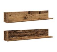 vidaXL Estantes de Pared 2 uds Madera Envejecida 100x16,5x16,5 cm, estantería Flotante, estantería montada en la Pared, estantería de Pared