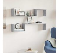 vidaXL Estantes de pared 2 uds madera gris Sonoma 100x15x20 cm