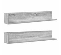 vidaXL Estantes de pared 2 uds madera gris Sonoma 100x16,5x16,5 cm
