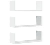 vidaXL Estantes de Pared 2 uds Madera ingeniería Blanca 58x18x18 cm