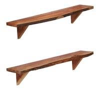 vidaXL Estantes de pared 2 uds madera maciza de acacia 90x20x18 cm