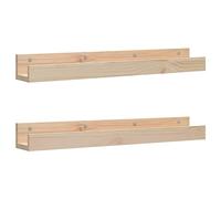 vidaXL Estantes de pared flotante 2 uds 80x12x9 cm Madera maciza de pino Natural
