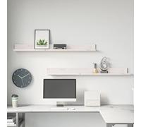 vidaXL Estantes de pared 2 uds madera maciza de pino blanco 110x11x9cm