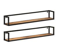 Vidaxl Estantes de Pared 2 Unidades Madera de Mango Rugosa 40 Cm | 80 Cm | 120 Cm y Más 110cm