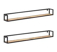 vidaXL 2X Madera de Mango Rugosa Estantes de Pared Repisa Flotante Balda Estantería Salón Sala de Estar Estudio Exhibición Colgante Decoración 160 cm