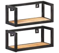 vidaXL Estantes de Pared 2 Unidades 40 cm Madera de Mango Rugosa