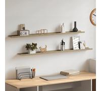 vidaXL Estantes de pared 2 unidades blanco y roble Sonoma 115x9x3 cm