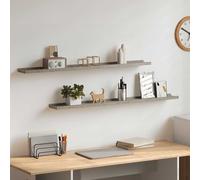 vidaXL Estantes de pared 2 unidades gris hormigón 100x9x3 cm
