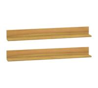vidaXL Estantes de pared 2 unidades madera maciza de teca 90x10x10 cm