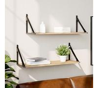 vidaXL Estantes de pared 2 unidades 80x25x25,5 cm madera de ingeniería Roble Sonoma