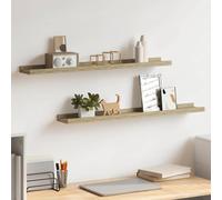 vidaXL Estantes de pared 2 unidades roble Sonoma 80x9x3 cm