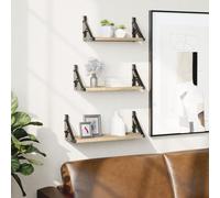 vidaXL Estantes de pared 3 pzas madera de ingeniería roble Sonoma