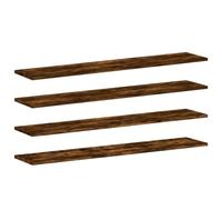vidaXL Estantes de Pared 4 uds, Repisas para Cuadros Libros CD, Estanterías Flotantes, Baldas para Salón Dormitorio, Madera de Ingeniería Roble Humo