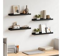 vidaXL 4X Estante de Pared Repisa Flotante Balda Estantería Salón Sala de Estar Estudio Exhibición Colgante Decoración Negro 40x9x3 cm