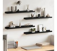 vidaXL 4X Estantes de Pared Repisa Flotante Balda Estantería Salón Sala de Estar Estudio Exhibición Colgante Decoración Negro 60x9x3 cm