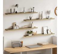 vidaXL Estantes de pared 4 unidades roble Sonoma 80x9x3 cm