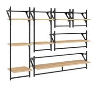 vidaXL Estantes de pared 6 pzas – Baldas flotantes con barras, madera ingeniería Roble Sonoma