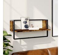 vidaXL Estantes de pared con barra roble ahumado 65x25x30 cm