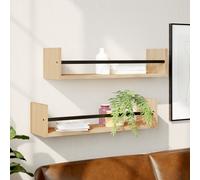vidaXL Estantes de pared con barras 2 uds roble Sonoma 60x16x14 cm
