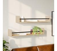 vidaXL Estantes de pared con barras 2 uds roble Sonoma 80x16x14 cm