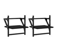 vidaXL Estantes de pared con barras 2 unidades negro 30x25x30 cm