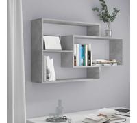 vidaXL Estantes de pared de contrachapada gris hormigón 104x20x58,5 cm