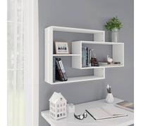 vidaXL Estantes de pared de madera contrachapada blanco 104x20x58,5 cm