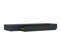 vidaXL Estante flotante de pared con cajón negro 80x25x8 cm