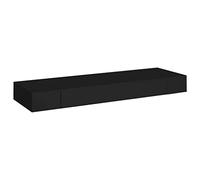 vidaXL Estantes de Pared Flotante con Cajón Balda Colgante Expositora Estantería Montado para Libros Objetos Decoración Almacenamiento Negro 80x25x8cm