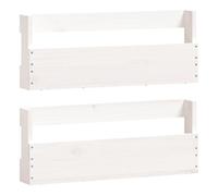 vidaXL Estantes de pared para zapatos 2 uds – madera de pino blanco 59x9x23 cm