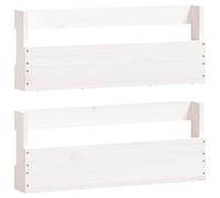 vidaXL Estantes de Zapatos de Pared 2 uds Madera Pino Blanco 59x9x23cm