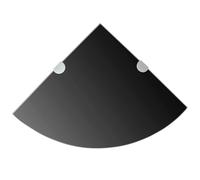 vidaXL 2X Estantes Esquina Soportes Balda Placa Panel Estantería para Casas o Tiendas de Pared Expositora Estantería Decoración Cromados Vidrio Negro 25x25cm