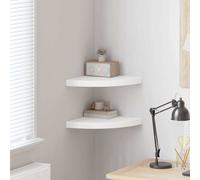 vidaXL Estantes esquineros flotantes 2 unidades Blanco 35x35x3,8 cm MDF