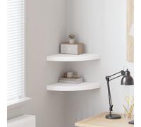 vidaXL Estantes esquineros flotantes (2 unidades), blanco, 35x35x3,8 cm, MDF