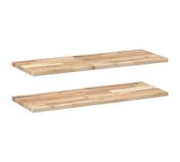 vidaXL Estantes flotantes 2 uds madera acacia sin tratar 100x30x2 cm