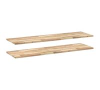 vidaXL Estantes flotantes 2 uds madera acacia sin tratar 120x40x2 cm