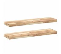 vidaXL Estantes flotantes 2 uds Madera Acacia sin Tratar 80x20x4 cm, Estante de Pared, Unidad de Estante de Pared, Estante de Cuarto de Servicio