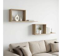 vidaXL Estantes flotantes 2 uds. Roble Sonoma 80 x 15 x 30 cm