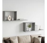 vidaXL Estantes flotantes 2 uds. Sonoma gris 80 x 15 x 30 cm
