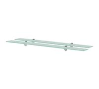 vidaXL 2X Estantes Flotantes Balda Colgantes Expositora Estantería Montado para Libros y Objetos Decoración Pasillo Almacenamiento Vidrio 100x10cm
