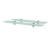 vidaXL Estantes flotantes 2 unidades vidrio 8 mm 60x10 cm Transparente 60 x 10 cm