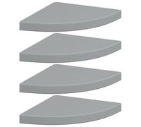 vidaXL Estantes flotantes de Esquina 4 uds MDF Gris 35x35x3,8 cm